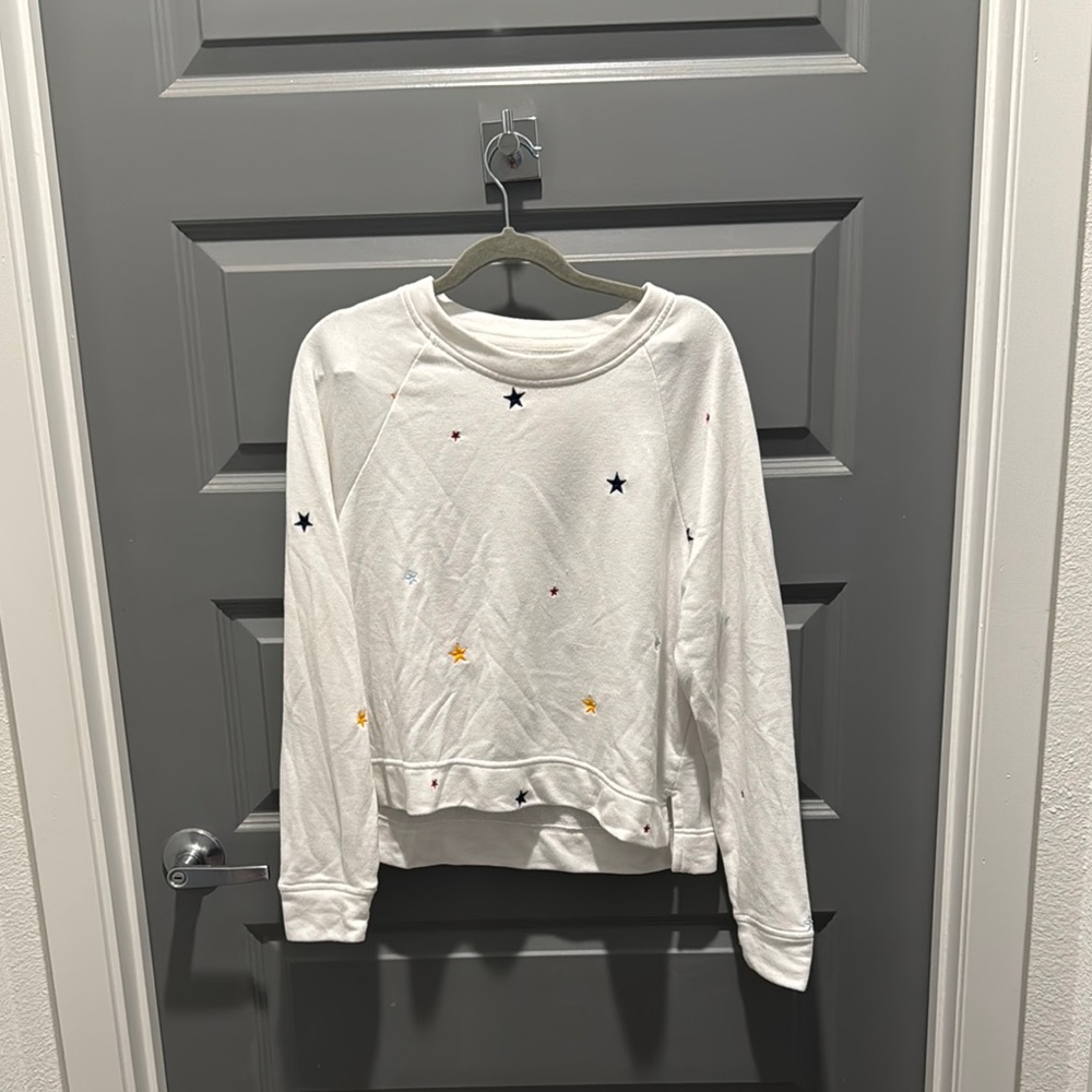 Lou and Grey Women's Star Patterned White Sweater